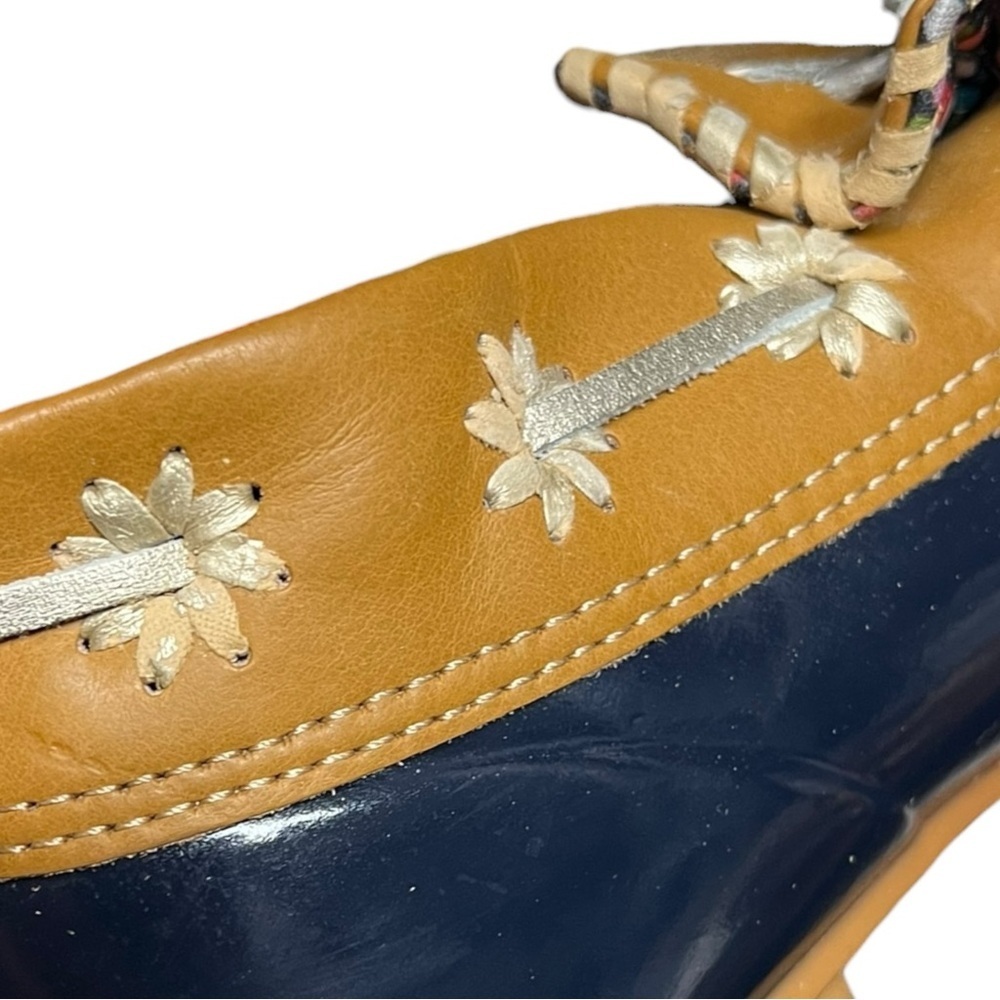 🌻Jack Rogers Aubrey Waterproof Midnight Blue Tan Lace Up Duck Boots Size 8 - Picture 11 of 12